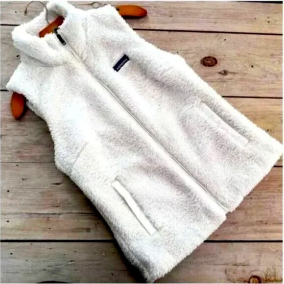 PATAGONIA VEST Los Gatos Full Zip Pockets Mock Turtleneck Off White - Picture 2 of 10